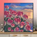 Tulip Landscape Digital Oil Painting DIY Kit, Hand-Painted Acrylic Art