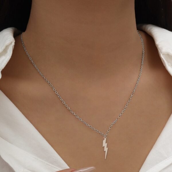 European and American Street Fashion Metal Mini Lightning Necklace, Unisex Pendant