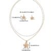 Copper Zircon Flower Necklace Niche Light Luxury Windmill Design Set