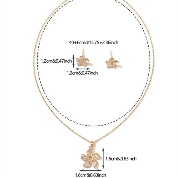 Copper Zircon Flower Necklace Niche Light Luxury Windmill Design Set