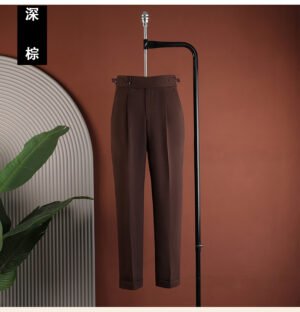 Italian-Style Gentleman Casual Suit Pants Naples Straight-Leg Men's Fashion Retro Commuter