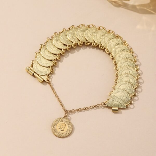 Middle Eastern Cross-Border Vintage Coin Bracelet, Gold-Plated Ethnic Style