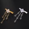 Rhinestone Teardrop Tassel Hair Clip - Sweet Style Hair Accessory