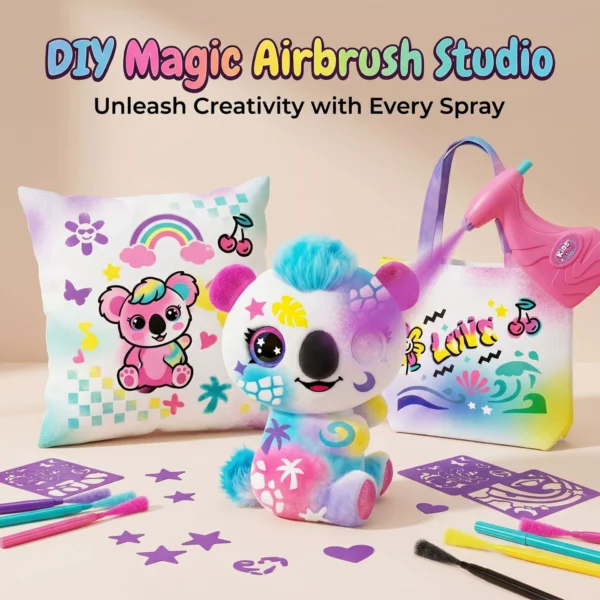 DIY Spray Color Plush Toy Set - Paintable Bag, Scarf, Hat & Pillow