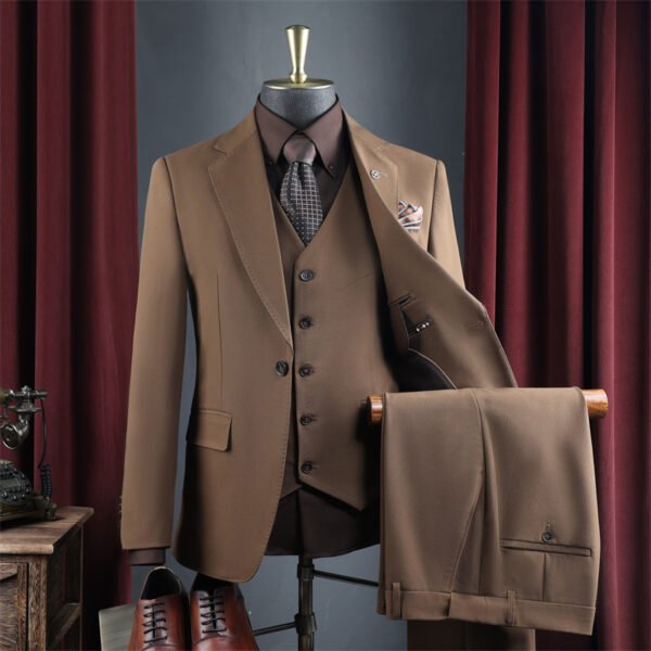 High-End Suit for Men, Pure Gray, Wrinkle-Resistant, Slightly Elastic, Formal Wear, Groom, Wedding, Best Man, Suit Set for Men