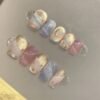 Wy384 Romantic Galaxy Glass Bead Cat Eye Glitter Gilt Wearable Nails Wy384 Romantic Galaxy Glass Bead Cat Eye Glitter Gilt Wearable Nails