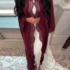 LN255 New Wave Lace Robe Elegant Casual Long Dress Cardigan
