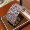 Zircon Openwork Cuff Bracelets - Wide Adjustable Statement Bangle Collection