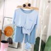 Tencel Modal Seven-Point Sleeve Home Clothes Set, Summer Pajamas for Kids