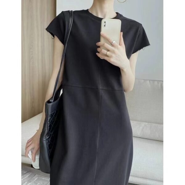 Cross-Border Straight-Leg White Bottoming T-Shirt Dress - Mid-Length Vest Skirt