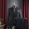 High-End Suit for Men, Pure Gray, Wrinkle-Resistant, Slightly Elastic, Formal Wear, Groom, Wedding, Best Man, Suit Set for Men