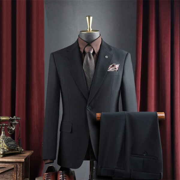 High-End Suit for Men, Pure Gray, Wrinkle-Resistant, Slightly Elastic, Formal Wear, Groom, Wedding, Best Man, Suit Set for Men