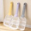 Striped Handle Cat Litter Scoop Plastic Poop Scooper with Small Holes Long Handle Large Cat Poop Shovel Pet Cleaning Supplies