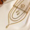 Cross-Border Brass Crystal Necklace Light Luxury Five-Piece Set Fashion Bridal Jewelry 2 Cross-Border Brass Crystal Necklace Light Luxury Five-Piece Set Fashion Bridal Jewelry