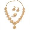 Xinjiang High-End Pearl Necklace Set with Earrings and Open Ring, Diamond-Encrusted Three-Piece Set