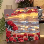 Rose Cartoon Digital Oil Painting DIY Kit, Hand-Painted Acrylic Decorative Art