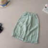 Children's Solid Color Linen Cool Pants, Casual Breathable Pants