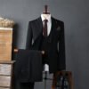 Men's Double-Breasted Suit Business Formal Wear Korean Groomsmen Wedding Groom Jacket