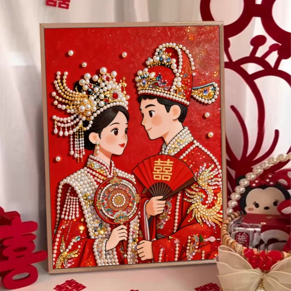 O1CN01INm34p1GUl3uEcCh6_4611686018427382754-0-item_pic.jpg_ Chinese Wedding Gift Pearl Diamond Painting DIY Kit, Large Size Decorative Art