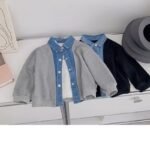 Boys Denim Jacket - Korean Style Faux Two-Piece Cardigan, Autumn