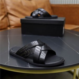 Berluti Men's Leather Slide Sandals - Minimalist Summer Slippers for Outdoor Wear