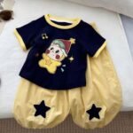 Summer Cotton Kids Set - Cartoon Short-Sleeve T-Shirt & Mosquito-Repellent Casual Pants, Girls Two-Piece Suit