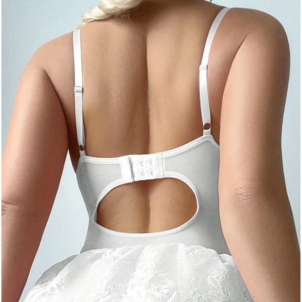Cross-Border Foreign Trade European and American New Sexy Lingerie Sexy Women's Lace Mesh Bow One-Piece Skirt Sexy Suit