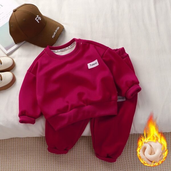 Kids Fleece-Lined Sweatshirt Set - Sports Two-Piece, Boys & Girls