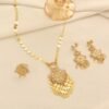 Xinjiang Ethnic Style Jewelry Set, Three-Piece Necklace Set, Gold-Plated Patterned Earrings and Rings, Wholesale, Summer Hot Item