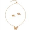 Copper Alloy Micro-Inlaid Zircon Super Flash Butterfly Pendant Clavicle Chain Necklace