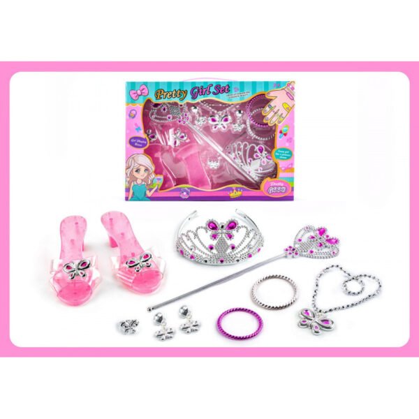 Girls Princess Pretend Play Jewelry Set - DIY Necklace, Crown & Accessories