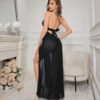 Cross-border foreign trade European and American new sexy lingerie sexy women's mesh split strap dress sexy suit wholesale