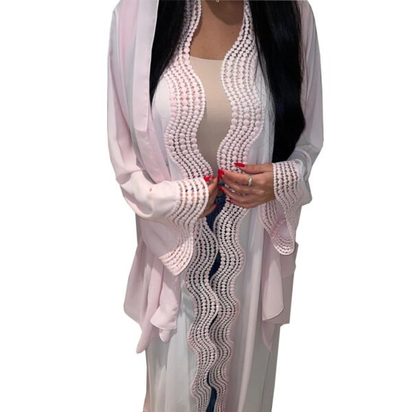 LN255 New Wave Lace Robe Elegant Casual Long Dress Cardigan
