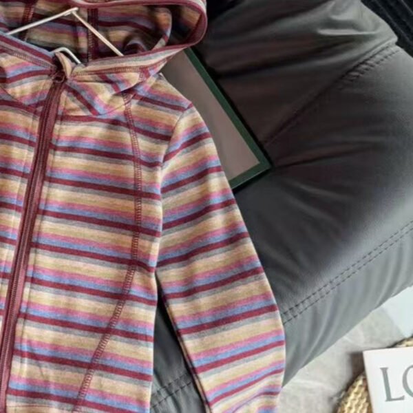 O1CN01KbGdAD1CSEPniD9IM_2218561860079-0-cib Girls Rainbow Hooded Top - Long Sleeve Striped Zip Hoodie, Korean Style