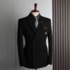 Double-Breasted Suit Set for Men, Formal Business Casual Slim Fit Plus Size Wholesale Wedding Blazer, High-End Feel