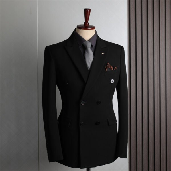Double-Breasted Suit Set for Men, Formal Business Casual Slim Fit Plus Size Wholesale Wedding Blazer, High-End Feel