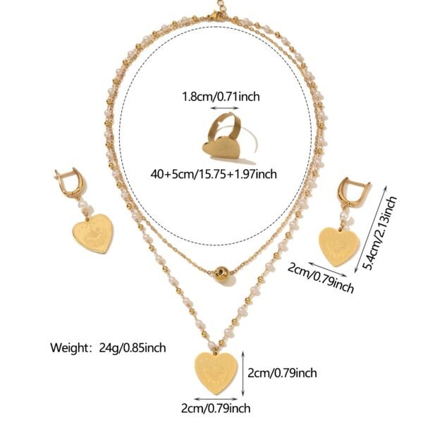 Ethnic Style Love Coin Pendant Necklace Jewelry Set with Simple Earrings