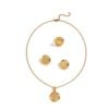 Vintage Light Luxury Coin Jewelry Set Necklace Earrings Ring