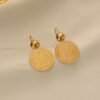 Cross-Border Gold-Plated Coin Earrings, Vintage Coin Stud Earrings