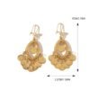 Bohemian K-Gold Plated Peacock Earrings, Coin Tassel Wind Chime Earrings