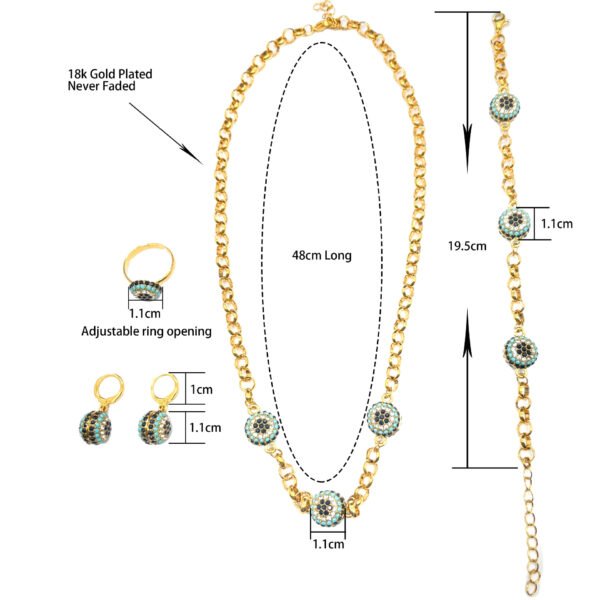 Cross-Border Fashion Devil's Eye Necklace Four-Piece Set, European and American Light Luxury