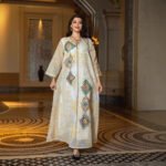 LN347 Long Robe with Cross-Border Mesh Embroidery and Sequins