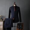 Striped Suit suit men's full set bridegroom suit British style best man clothes business formal wear wedding suit men's clothing