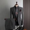 Plus Size Men's Business Casual Slim Wedding Groomsmen Dress Suit