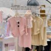 2025 New Preppy Style Girls' Spring Autumn Set, Casual Zip-Up Hoodie, Korean Loose Fit Big Kids
