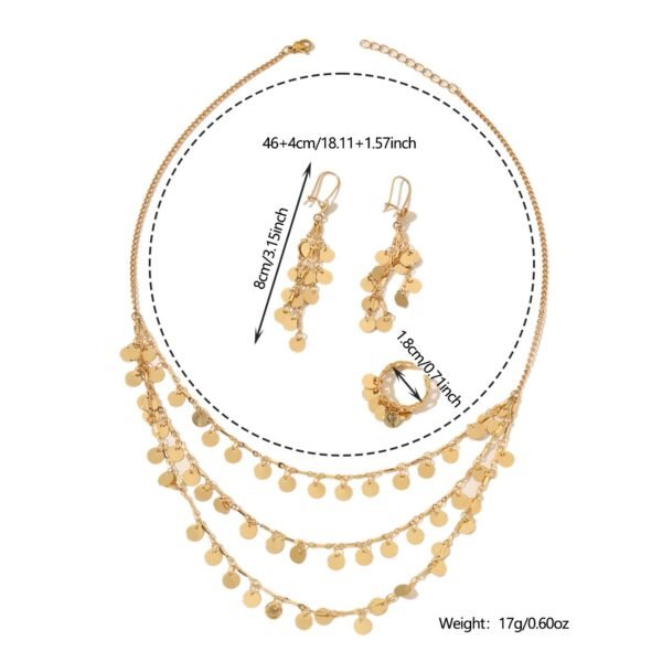European and American Double-Layer Sequin Tassel Clavicle Chain Necklace, Light Luxury Design
