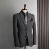 Plus Size Men's Business Casual Slim Wedding Groomsmen Dress Suit