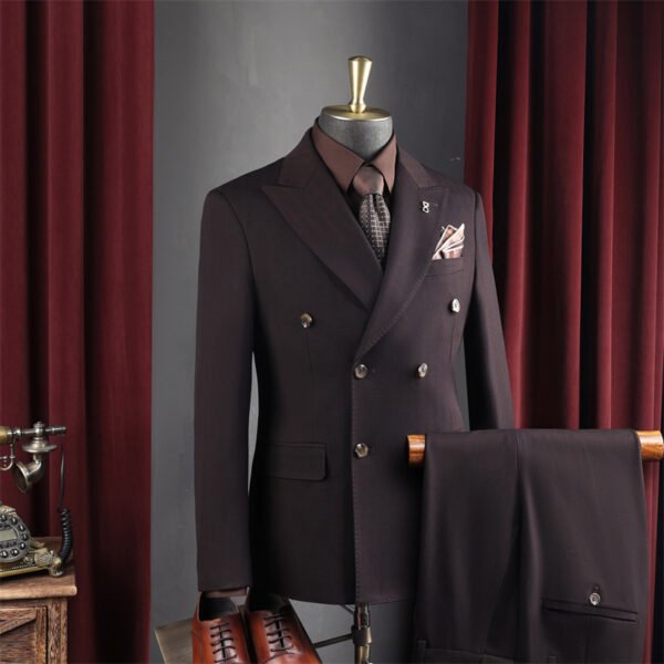 High-End Wine Red Suit Men's Suit Wedding Groomsmen Suit Business Casual High-Quality Professional Suit Suit Men