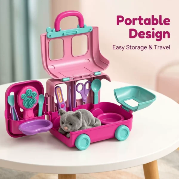 Plush Pet Care Playset - Grooming, Feeding & Vet Kit for Kids
