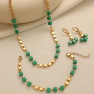 Cross-Border Hot-Selling Necklace Set Real Gold-Plated Earrings Bracelet 1 Cross-Border Hot-Selling Necklace Set Real Gold-Plated Earrings Bracelet